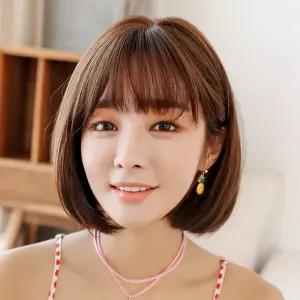 가발 짧은 스트레이트 단발머리 30cm 심쿵희망