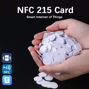 NFC Ntag215 13.56MHz 코인 본딩 카드 ISO/EC14443A 25mm 방수 PVC 215 전자 태그 원형