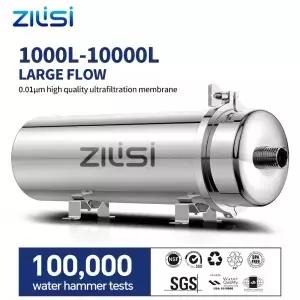 ZILISI 가정용 고유량 정수 시스템 1000L10000L 스테인리스 미네랄 필터 재사용 가능한 PVDF 5년 이상