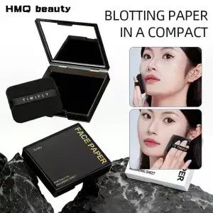 100매 유분 흡수지 매트형 얼굴 컨트롤 와이프 휴대용 리필 가능 흡수 시트 케이스