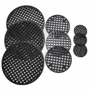 100pcs 꽃 냄비 구멍 메쉬 패드 라운드 분재 화분 바닥 그리드 매트 배수 그물 식물 환기 트레이 정원 용품