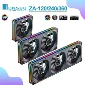 JONSBO ZA120/240/360 컴퓨터 케이스 팬 12CM 5V 120mm 모놀리식 구조 수냉식 PWM 정방향/역방향 키트
