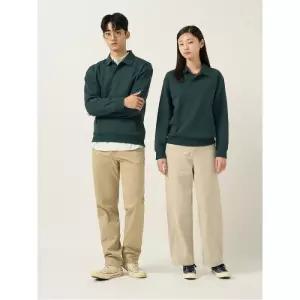 빈폴 멘 더블니트 칼라넥 스웨트 셔츠 그린 BC5841C01M 146815