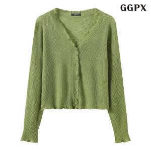 GGPX 데일리 썸머 브이넥 긴팔 가디건 GQBCK021D 146822