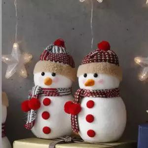 [OFK0L3SP]뜨개모자 목도리 두른 눈사람 25cm 크리스마스