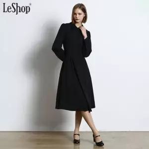 르샵 LeShop)] 잔체크 카라 핀턱 A라인 롱 원피스 택가격 229000원)