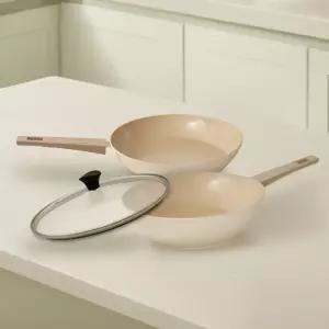 리벤스 퍼펙트 세라믹 인덕션 후라이팬 28cm+궁중팬 28cm+유리뚜껑 28
