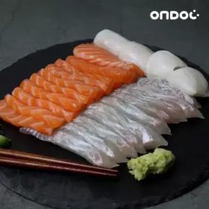 [롯데백화점]온도씨 [온도씨]연어 광어 모듬회 혼합세트 1호 (연어500g,광어250g)