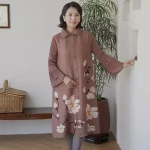 [쉬즈마담]N2628 개화 2단소매 플리츠 자켓 원피스중년여성의류