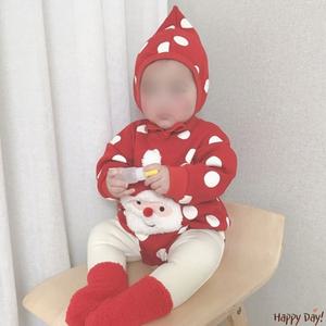 아기 크리스마스 의상 수트 땡땡이3종 유아 산타