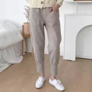팬츠 다트 밑단 캐쥬얼 모직 데일리