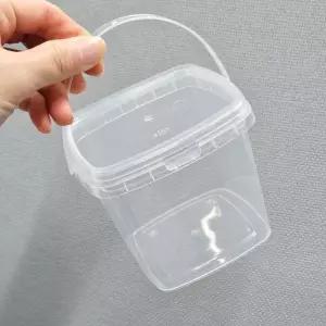 투명 사각 손잡이 쿠키통 구디백 용기 500ml