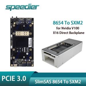 SlimSAS 8654 - SXM2 어댑터 보드 X16 다이렉트 백플레인 (Nvidia V100 GPU PCIE 3.0 지원) RGB 확장 카드/