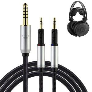 OKCSC 오디오 테크니카 ATH-R70X R70XA 헤드폰 케이블 교체용 4심 브레이드 OFC 4.4MM 밸런스 플러그 6.5풋 길이