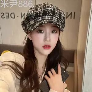  하트포인트 체크 뉴스보이캡 /베레모/모자/팔각모/겨울/헌팅캡/빵모자/팔각/보이캡/고급/뉴스