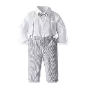 로건 스트라이프 멜빵 남아 정장세트 R2445