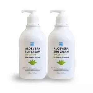 블루랩 알로에베라 실크 쉴드 리페어 선크림 SPF 50+ PA+++ 500ml *2개세트
