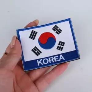 블루 태극기 자수패치 찍찍이 밀리터리 와펜 대한민국 태극기패치 태극기와펜 국기패치