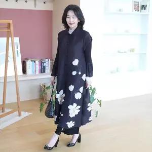 [쉬즈마담]N2628 개화 2단소매 플리츠 자켓 원피스 50대 엄마옷