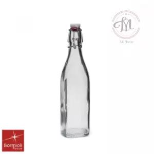 민스타몰 사각 스윙유리병 500ml 투명 투명유리병 스윙캡병