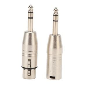 알루미늄 합금 TRS-XLR 어댑터 TRS 수-XLR 3 핀 암수 스테레오 균형 사운드 커넥터 1/4 인치 6.5mm