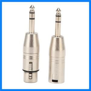 알루미늄 합금 TRS-XLR 어댑터 TRS 수-XLR 3 핀 암수 스테레오 균형 사운드 커넥터 1/4 인치 6.5mm 1/4