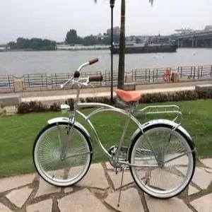 클래식 자전거 옛날 바이크 레트로 빈티지 실버 앤틱 통근용