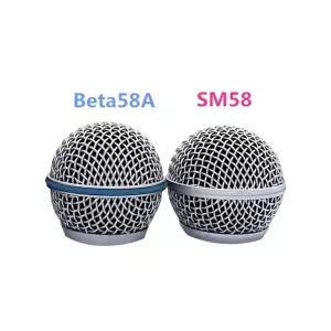 SM58 BETA58A용 무선 마이크 및 유선 마이크용 교체용 스틸 메쉬 마이크 그릴 헤드