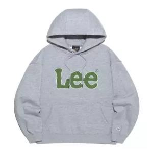 lee 부클 트위치 로고 기모 후드 티셔츠 그레이