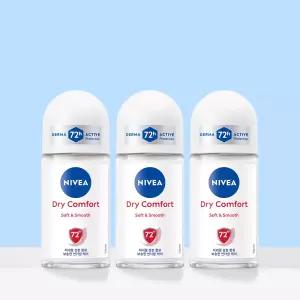 니베아 데오드란트 롤온 드라이 컴포트 50ml, 3개