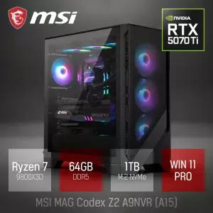 ⓒ MSI MAG Codex Z2 A9NVR A15 R7-9800X3D 64GB 1TB WIN11 / 고성능 편집 코딩 게임 포토샵 캐드 브랜드PC