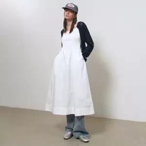 WOMAN 레이스 슬리브리스 롱 원피스 [WHITE] / GF2LOP505