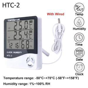 LCD 전자 디지털 온도 습도 계량기 HTC-1 실내 실외 기상 관측소 시계