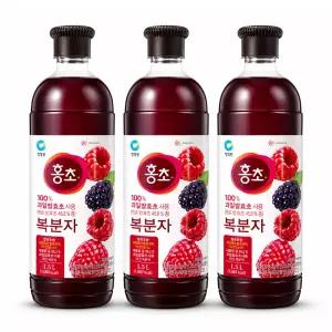 청정원 홍초 복분자 1.5L x 3병 음용발효식초