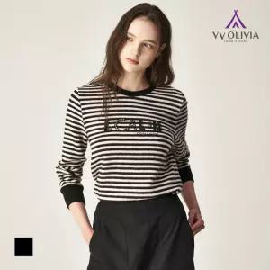 [비비올리비아] 기모 스트라이프 티셔츠_VVCAL5W9461