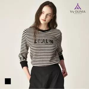 [비비올리비아] 기모 스트라이프 티셔츠_VVCAL5W9461