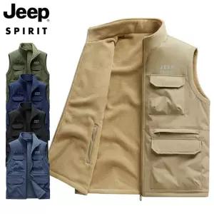 JEEP SPIRIT 남성 기모 조끼 플리스 방한 작업복 멀티포켓 아웃도어 베스트