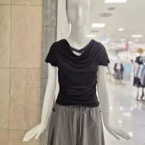 [밸리걸]여름 가을 스판 레이스 레이어드 반팔 티셔츠 (629630) _EPT