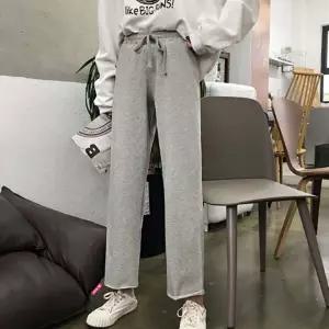 여성 트레이닝 팬츠 9부 일자 허리밴딩 츄리닝바지 2색