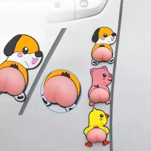 키밍 문콕방지가드 6개입 귀여운 자동차 도어 차량용품 차스티커 s-WB1046F 어덩이 캐릭터