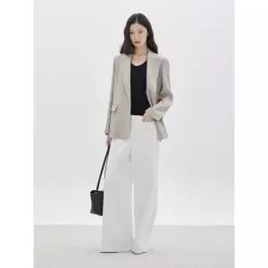 ZOOC 린넨 블렌디드 원버튼 자켓 BE Z262MSF102