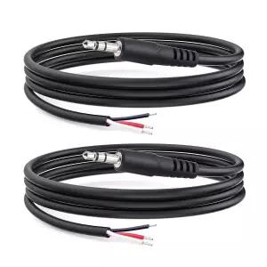 Nadadora 3.5mm Audio Pigtail TRS 남성용 베어 와이어 스테레오 AUX 케이블 2개 세트 24AWG 1M/3.2스피커