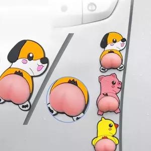 키밍 문콕방지가드 6개입 귀여운 자동차 도어 차량용품 차스티커 a-WB1046F 어덩이 캐릭터