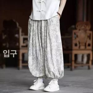 엘럽 남성 바지 여름 얇은 죽화 캐주얼 레깅스 부루마 큰 사이즈 꿀템
