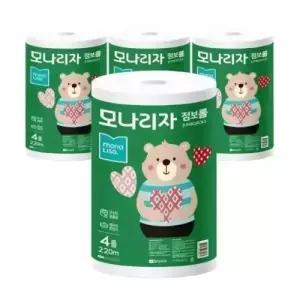 모나리자 녹스 점보롤 2겹 220m 4롤x4팩 대용량 휴지 2464038