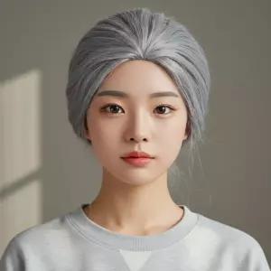 할머니 가발 쪽진 머리 뽀글 흰머리 백발 촌캉스 할매 노인 분장 연극 공연 파티 뽀글이 뽀글 촌캉스