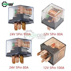 DC 12V 24V 방수 자동차 릴레이 5Pin SPDT 제어 장치 80A 100A 고용량 스위칭