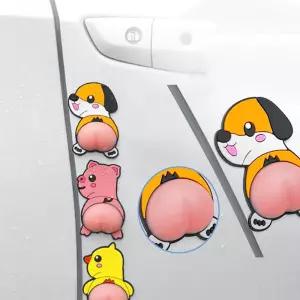 키밍 문콕방지가드 6개입 귀여운 자동차 도어 차량용품 차스티커 어덩이 캐릭터 t-C0521