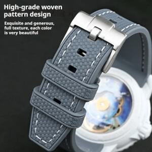 [호환품]Swatch X Blancpain Fifty Fathoms 스포츠 방수 용 액체 실리콘 스트랩 시계 밴드 폭풍의 바다 22m