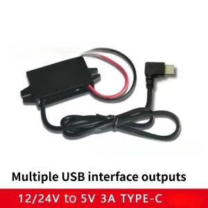 버크 컨버터 12V 24V 5V 3A 15W로 변환 USB/타입 C/마이크로 충전기 차량용 DC 스텝 다운 전압 조절기 방수